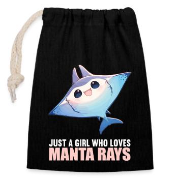 Manta Rays Manta Rays - Closable cotton gift bag (14x20cm) - black - Front
