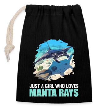 Manta Rays Manta Rays - Closable cotton gift bag (14x20cm) - black - Front