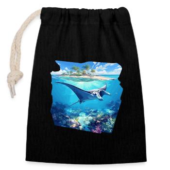 Manta Rays Manta Rays - Closable cotton gift bag (14x20cm) - black - Front