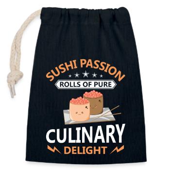Sushi Japan Essen Sushi-Mahlzeit - Verschließbarer Geschenkbeutel aus Baumwolle (14x20cm) - Navy - Vorne