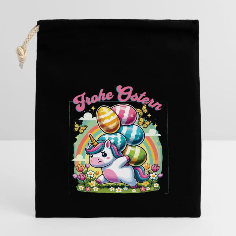 Easter Happy Easter Easter Bunny Easter Egg Spring Closable cotton gift bag (14x20cm)