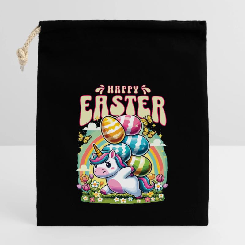 Easter Happy Easter Easter Bunny Easter Egg Spring Closable cotton gift bag (14x20cm)