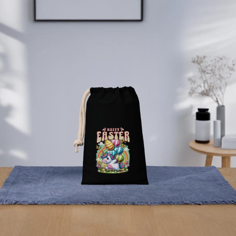 Easter Happy Easter Easter Bunny Easter Egg Spring Closable cotton gift bag (14x20cm)