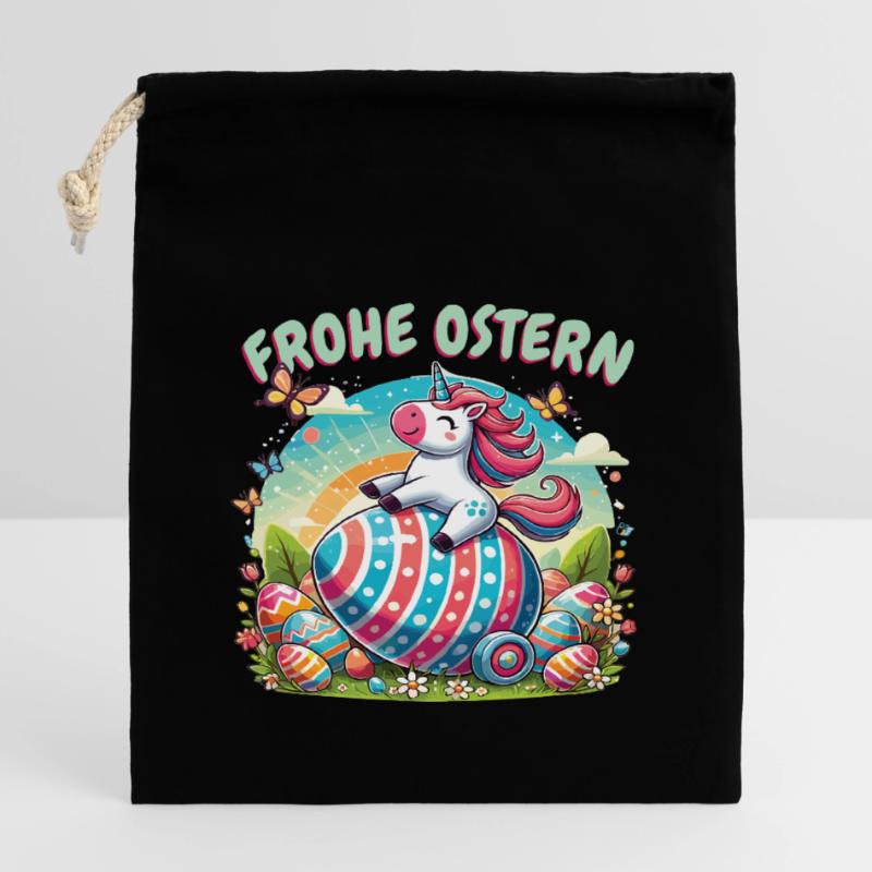 Easter Happy Easter Easter Bunny Easter Egg Spring Closable cotton gift bag (14x20cm)