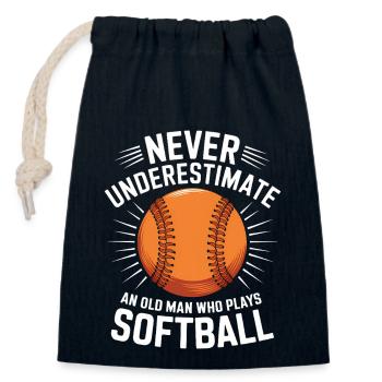 Softball Spruch Sport Lustiges Softball Geschenk - Verschließbarer Geschenkbeutel aus Baumwolle (14x20cm) - Navy - Vorne