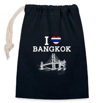 J’aime Bangkok Cool Thaïlande Golden Gate Bridge - Sac cadeau en coton avec cordon (14 x 20 cm) - bleu marine - Devant
