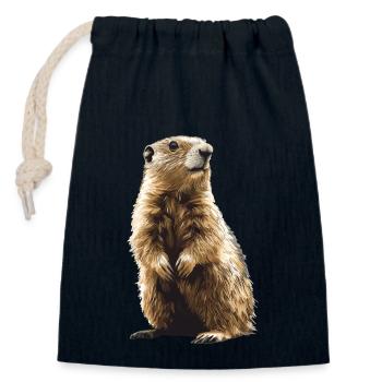 Marmots Groundhog - Closable cotton gift bag (14x20cm) - navy - Front