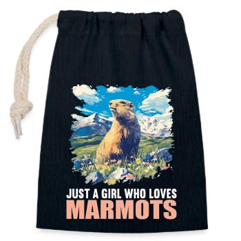 Marmots Groundhog - Closable cotton gift bag (14x20cm) - navy - Front