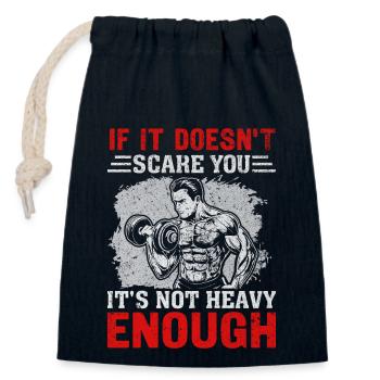 Don't be afraid of heavy weights - Closable cotton gift bag (14x20cm) - navy - Front