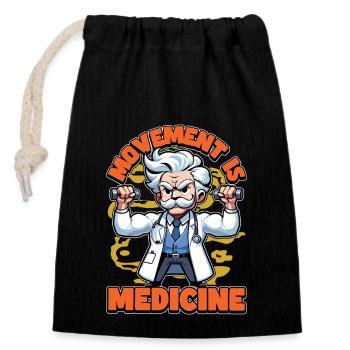 Le mouvement du physiothérapeute est un travailleur de la santé - Sac cadeau en coton avec cordon (14 x 20 cm) - noir - Devant