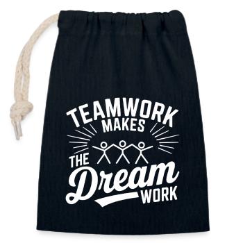 Teamwork lässt den Traum wahr werden - Verschließbarer Geschenkbeutel aus Baumwolle (14x20cm) - Navy - Vorne
