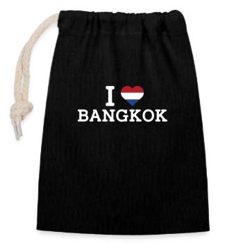 J’aime Bangkok Cool Pays-Bas Mauvais Flag Amant - Sac cadeau en coton avec cordon (14 x 20 cm) - noir - Devant