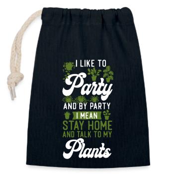 Plant Lover Gardening I Like To - Closable cotton gift bag (14x20cm) - navy - Front
