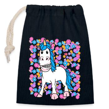Enfants Enfant Licorne Licornes Bébé Bambins - Sac cadeau en coton avec cordon (14 x 20 cm) - bleu marine - Devant