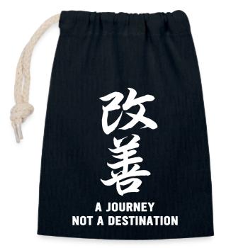 Kaizen: Eine Reise, kein Ziel - Verschließbarer Geschenkbeutel aus Baumwolle (14x20cm) - Navy - Vorne