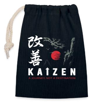 Kaizen: Eine Reise, kein Ziel - Verschließbarer Geschenkbeutel aus Baumwolle (14x20cm) - Navy - Vorne