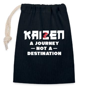 Kaizen: Eine Reise, kein Ziel - Verschließbarer Geschenkbeutel aus Baumwolle (14x20cm) - Navy - Vorne