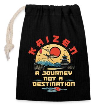 Kaizen A Journey Not A Destination - Closable cotton gift bag (14x20cm) - black - Front