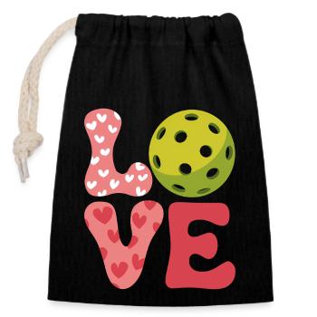Pickleball Saying Sports Funny Pickleball Gift - Closable cotton gift bag (14x20cm) - black - Front