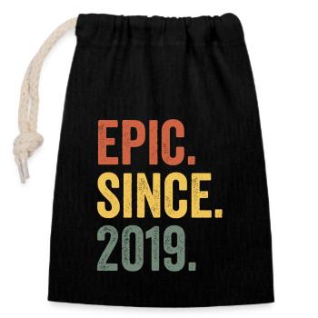Epic Since 2019 Birth Year Birthday - Closable cotton gift bag (14x20cm) - black - Front