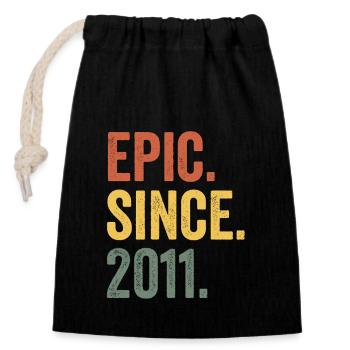 Epic Since 2011 Birth Year Birthday - Closable cotton gift bag (14x20cm) - black - Front