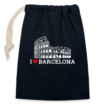 I love Barcelona Lover Tourist Colosseum Spanien Wortspiel - Verschließbarer Geschenkbeutel aus Baumwolle (14x20cm) - Navy - Vorne