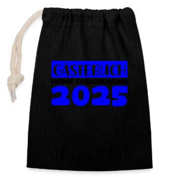 Livre d’or Inscription à l’école 2025 Jeunes filles Écolier - Sac cadeau en coton avec cordon (14 x 20 cm) - noir - Devant