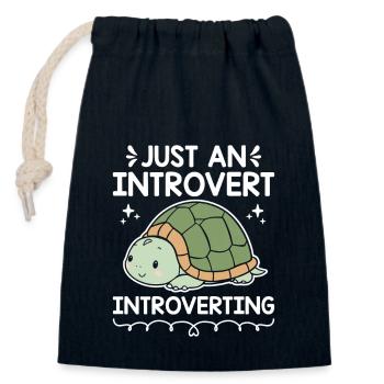JUST AN INTROVERT INTROVERTING Sayings For - Closable cotton gift bag (14x20cm) - navy - Front