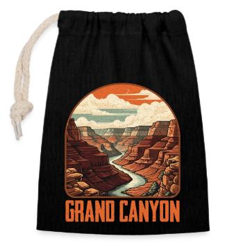 Grand Canyon Vintage Nature Design - Sac cadeau en coton avec cordon (14 x 20 cm) - noir - Devant