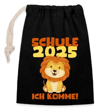 Écolier 2025 Inscription des jeunes filles à l’école 2025 Décoration - Sac cadeau en coton avec cordon (14 x 20 cm) - noir - Devant
