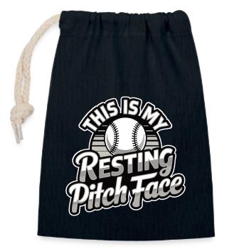 Das ist mein ruhendes Pitch Face Funny Baseball Wortspiel - Verschließbarer Geschenkbeutel aus Baumwolle (14x20cm) - Navy - Vorne