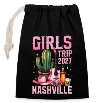 Girls Trip Nashville 2027 - Closable cotton gift bag (14x20cm) - black - Front