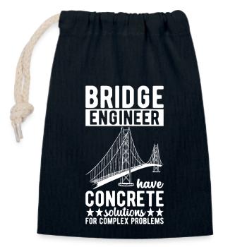 Bridge Engineer Bridge Construction - Closable cotton gift bag (14x20cm) - navy - Front