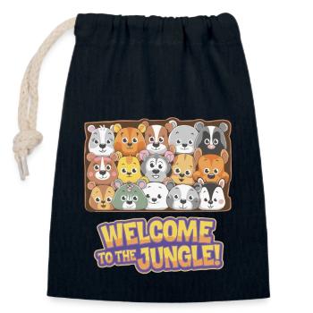 MOUNTED ANIMAL HEADS - Closable cotton gift bag (14x20cm) - navy - Front