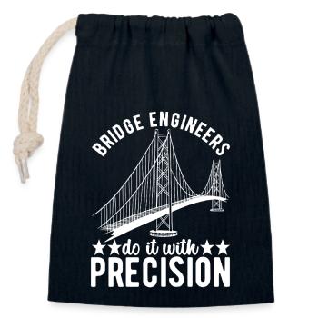 Bridge Engineer Bridge Construction - Closable cotton gift bag (14x20cm) - navy - Front