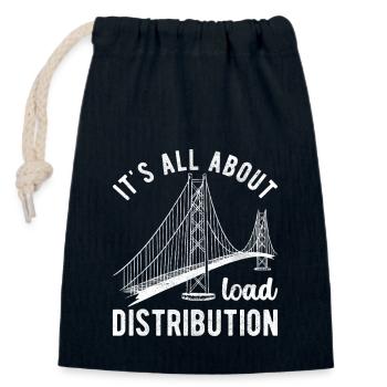 Bridge Engineer Bridge Construction - Closable cotton gift bag (14x20cm) - navy - Front