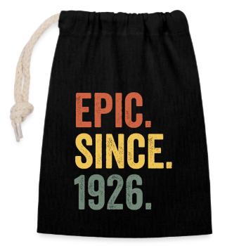 Epic Since 1926 Birth Year Birthday - Closable cotton gift bag (14x20cm) - black - Front