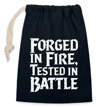 Blacksmithing Viking Warrior Norse Forge Metalwork - Verschließbarer Geschenkbeutel aus Baumwolle (14x20cm) - Navy - Vorne