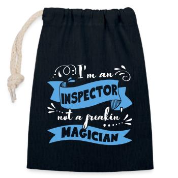 Inspector I Am An Inspector - Closable cotton gift bag (14x20cm) - navy - Front