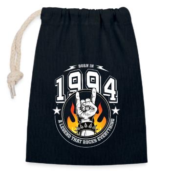 1994 Birthday, rocks everything - Closable cotton gift bag (14x20cm) - navy - Front