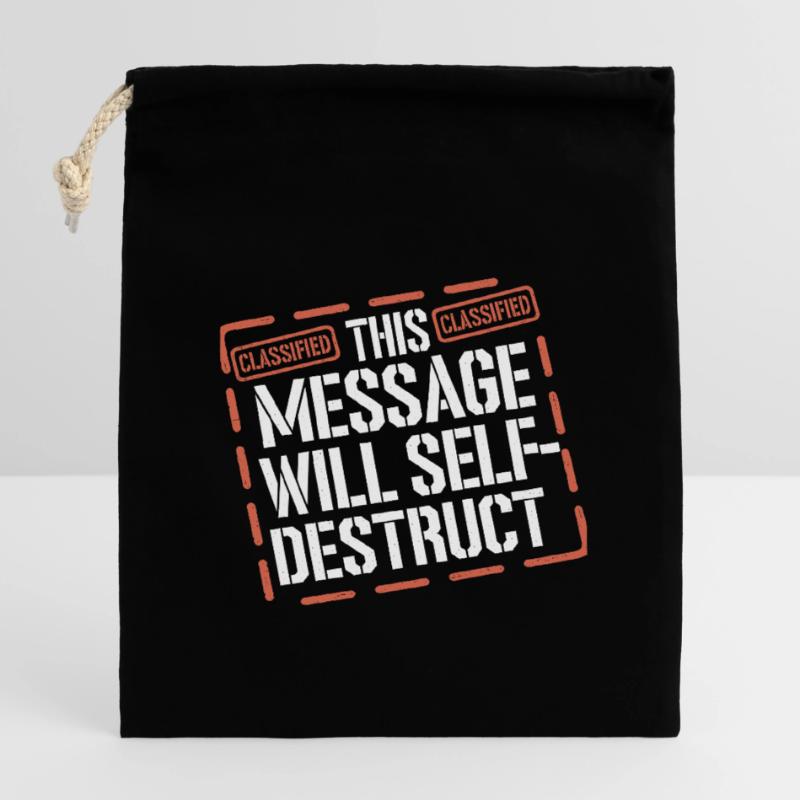 Rétro Cryptographie Espion Code Rôti Espionnage Sac cadeau en coton avec cordon (14 x 20 cm)
