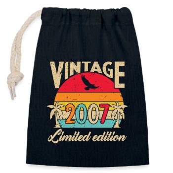 18 Jahre 2007 Vintage Retro Geburtstagsgeschenk - Verschließbarer Geschenkbeutel aus Baumwolle (14x20cm) - Navy - Vorne