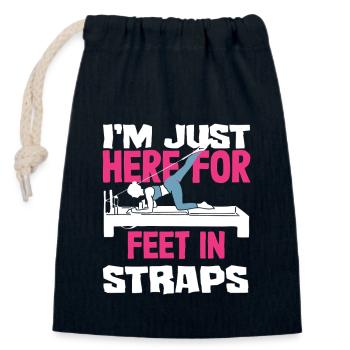 Pilates Here For Feet In Straps - Closable cotton gift bag (14x20cm) - navy - Front