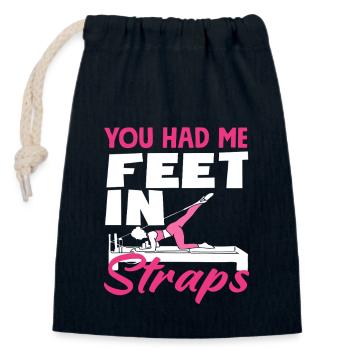 Pilates You Had Me In Straps - Closable cotton gift bag (14x20cm) - navy - Front