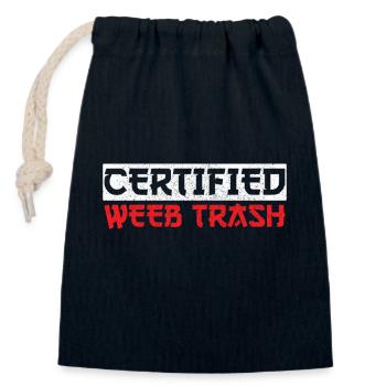 Certifié Weeb Funny Anime Girl Fans Lover - Sac cadeau en coton avec cordon (14 x 20 cm) - bleu marine - Devant
