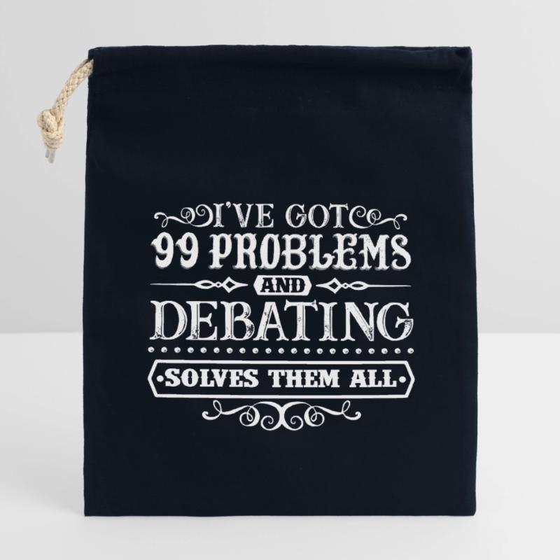 Debating Solves All Problems Closable cotton gift bag (14x20cm)