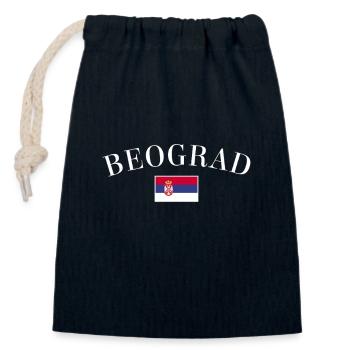 Beograd Belgrade Serbien Serbische Flagge - Verschließbarer Geschenkbeutel aus Baumwolle (14x20cm) - Navy - Vorne