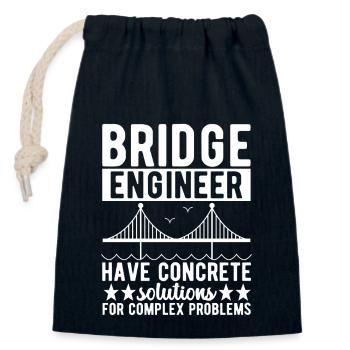 Bridge Engineer Bridge Construction - Closable cotton gift bag (14x20cm) - navy - Front