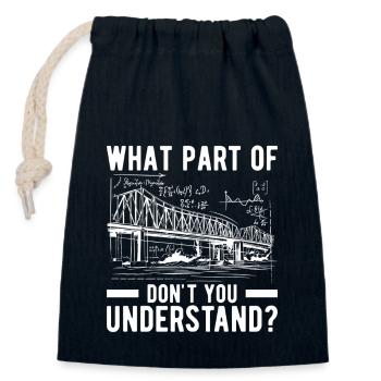 Bridge Engineer Bridge Construction - Closable cotton gift bag (14x20cm) - navy - Front