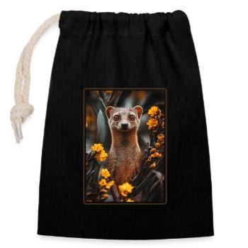 Mongoose's Mongoose - Closable cotton gift bag (14x20cm) - black - Front